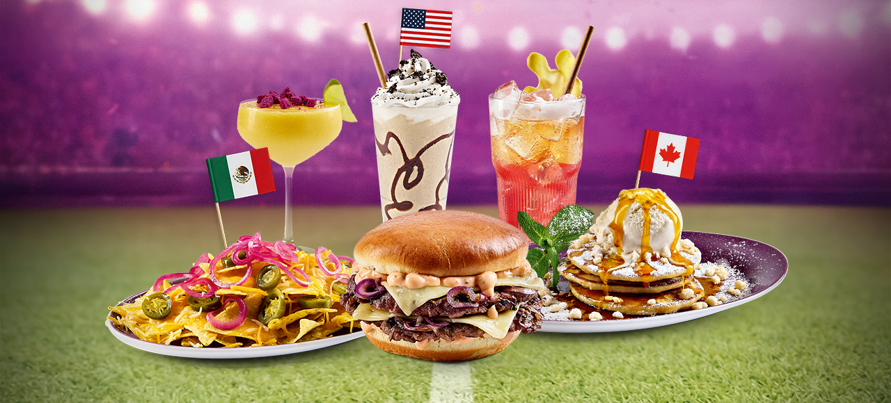 Der HANS IM GLÜCK Torhunger: WM-Aktion mit Burger, Tortilla Chips, Pancakes und Drinks im Stadionmotiv